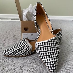J. Crew Zoe Houndstooth D’Orsay Flats